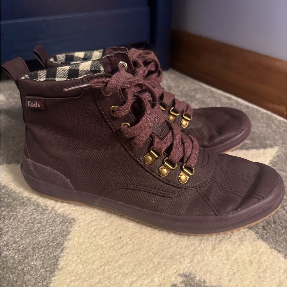 Keds Scout Splash Lace Up Sneaker Boots Size 8 Mauve Purple
